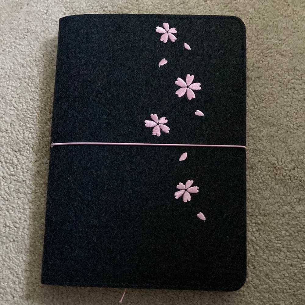 Felt covered replaceable bullet journal A5